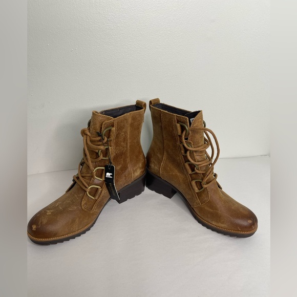 Sorel Women's Braun Cate Lace Lug Sole Booties Size 9.5 Barn Chore Waterproof - Picture 3 of 9